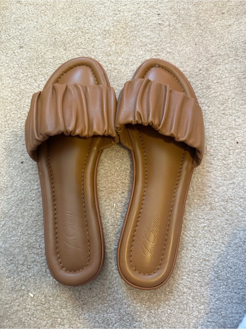 J.Crew Woven Ruched Slide Sandals in Brown size 10 worn once